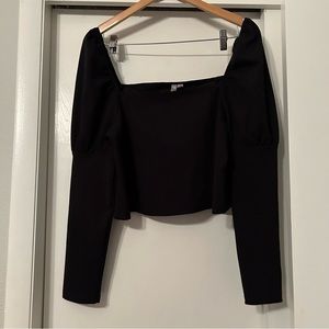 Asos long sleeve with square neck and puff sleeve
